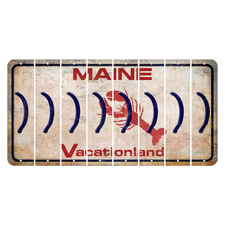 Maine Lobster Vacationland Cut License Plate Strips (Set of 8) Parenthesis - Right