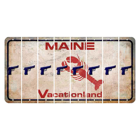 Maine Lobster Vacationland Cut License Plate Strips (Set of 8) Handgun