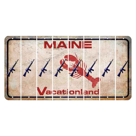 Maine Lobster Vacationland Cut License Plate Strips (Set of 8) Rifle