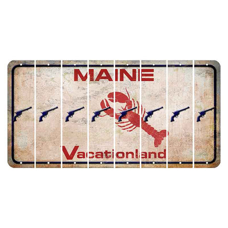 Maine Lobster Vacationland Cut License Plate Strips (Set of 8) Revolver