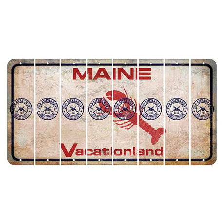 Maine Lobster Vacationland Cut License Plate Strips (Set of 8) 2nd Amendment