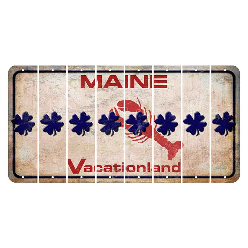 Maine Lobster Vacationland Cut License Plate Strips (Set of 8) Shamrock