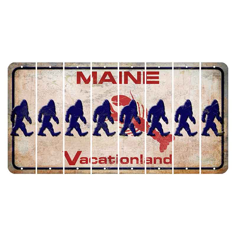 Maine Lobster Vacationland Cut License Plate Strips (Set of 8) Bigfoot