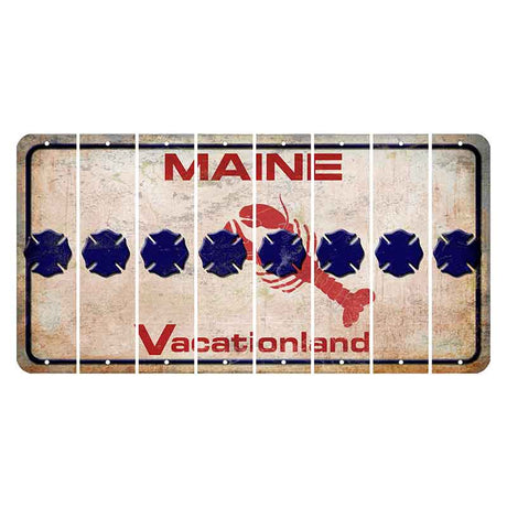 Maine Lobster Vacationland Cut License Plate Strips (Set of 8) Fire Badge