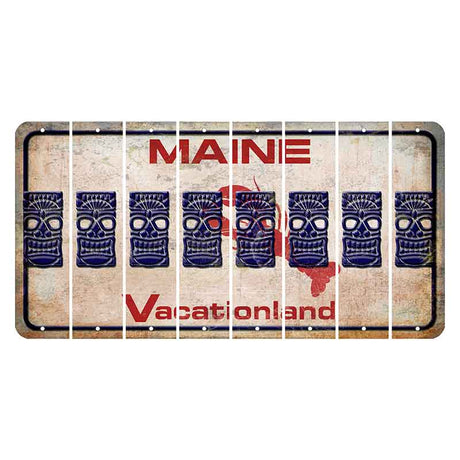 Maine Lobster Vacationland Cut License Plate Strips (Set of 8) Tiki