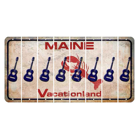 Maine Lobster Vacationland Cut License Plate Strips (Set of 8) Guitar