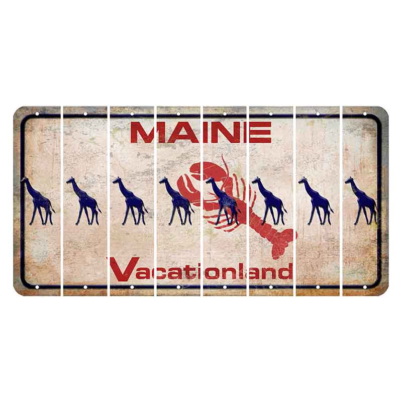 Maine Lobster Vacationland Cut License Plate Strips (Set of 8) Giraffe