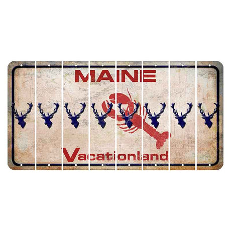 Maine Lobster Vacationland Cut License Plate Strips (Set of 8) Elk