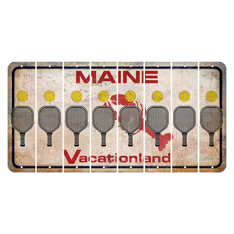 Maine Lobster Vacationland Cut License Plate Strips (Set of 8) Pickleball