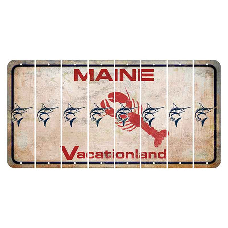 Maine Lobster Vacationland Cut License Plate Strips (Set of 8) Swordfish