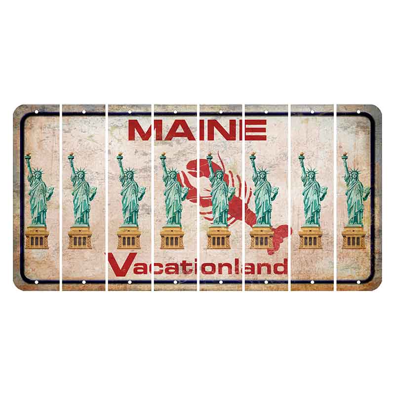 Maine Lobster Vacationland Cut License Plate Strips (Set of 8) Statue of Liberty