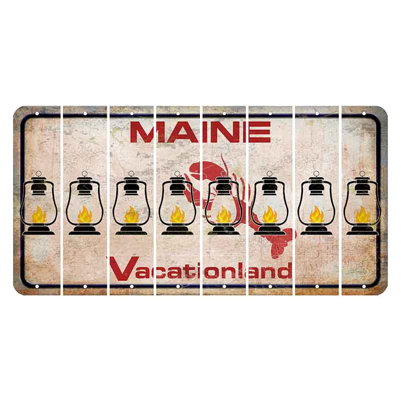 Maine Lobster Vacationland Cut License Plate Strips (Set of 8) Lantern