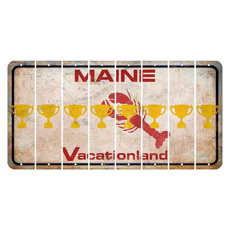 Maine Lobster Vacationland Cut License Plate Strips (Set of 8) Trophy