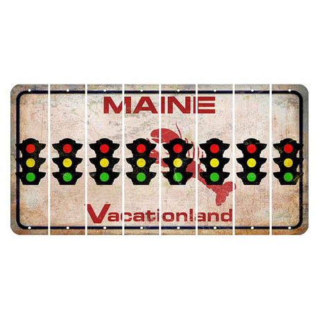 Maine Lobster Vacationland Cut License Plate Strips (Set of 8) Traffic Light