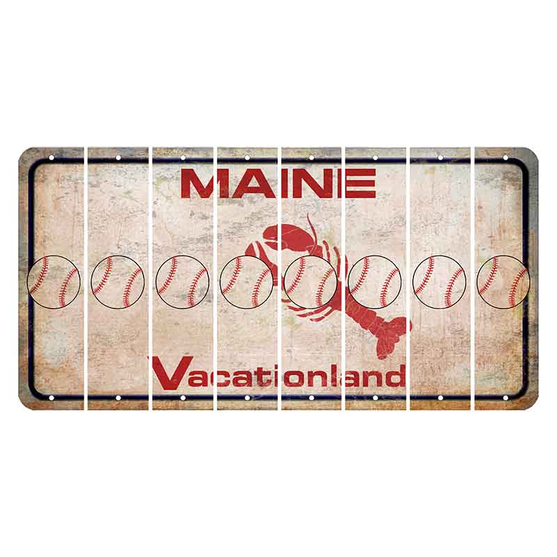 Maine Lobster Vacationland Cut License Plate Strips (Set of 8) Baseball