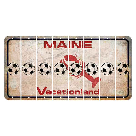 Maine Lobster Vacationland Cut License Plate Strips (Set of 8) Soccerball