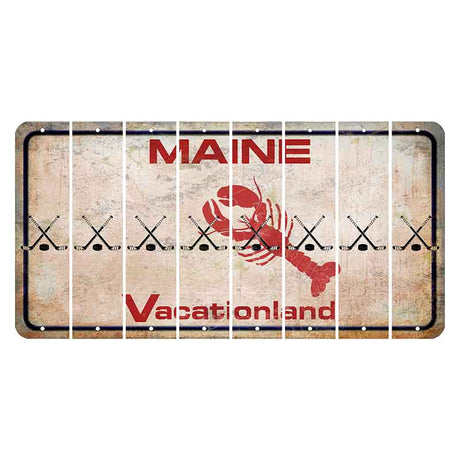 Maine Lobster Vacationland Cut License Plate Strips (Set of 8) Hockey