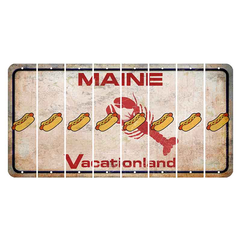 Maine Lobster Vacationland Cut License Plate Strips (Set of 8) Hotdog