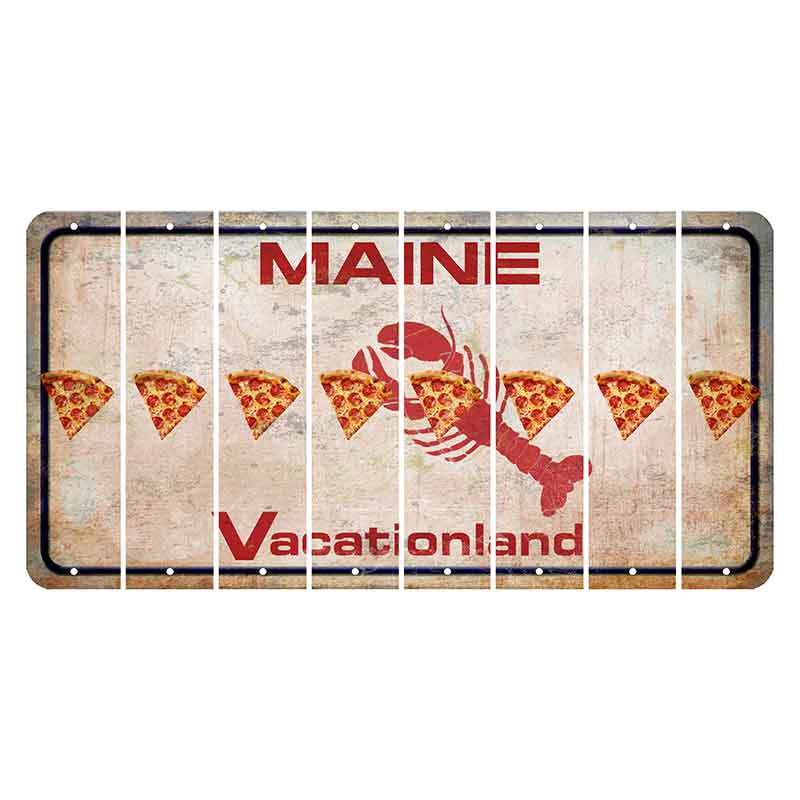 Maine Lobster Vacationland Cut License Plate Strips (Set of 8) Pizza