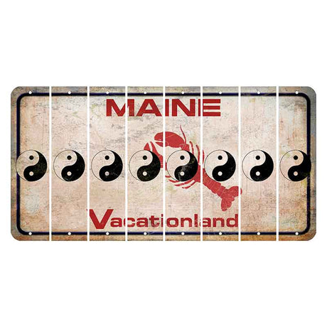 Maine Lobster Vacationland Cut License Plate Strips (Set of 8) Yin Yang