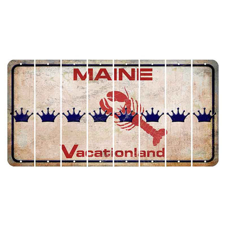 Maine Lobster Vacationland Cut License Plate Strips (Set of 8) Crown