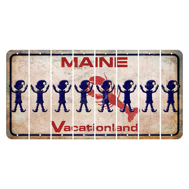 Maine Lobster Vacationland Cut License Plate Strips (Set of 8) Elf