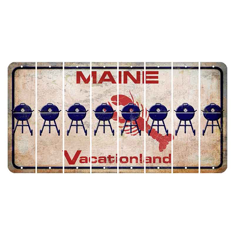 Maine Lobster Vacationland Cut License Plate Strips (Set of 8) Grill