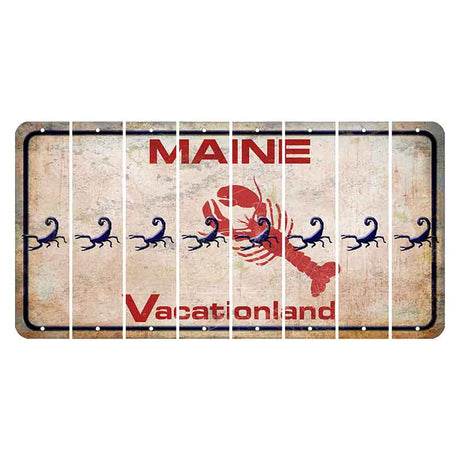 Maine Lobster Vacationland Cut License Plate Strips (Set of 8) Scorpion