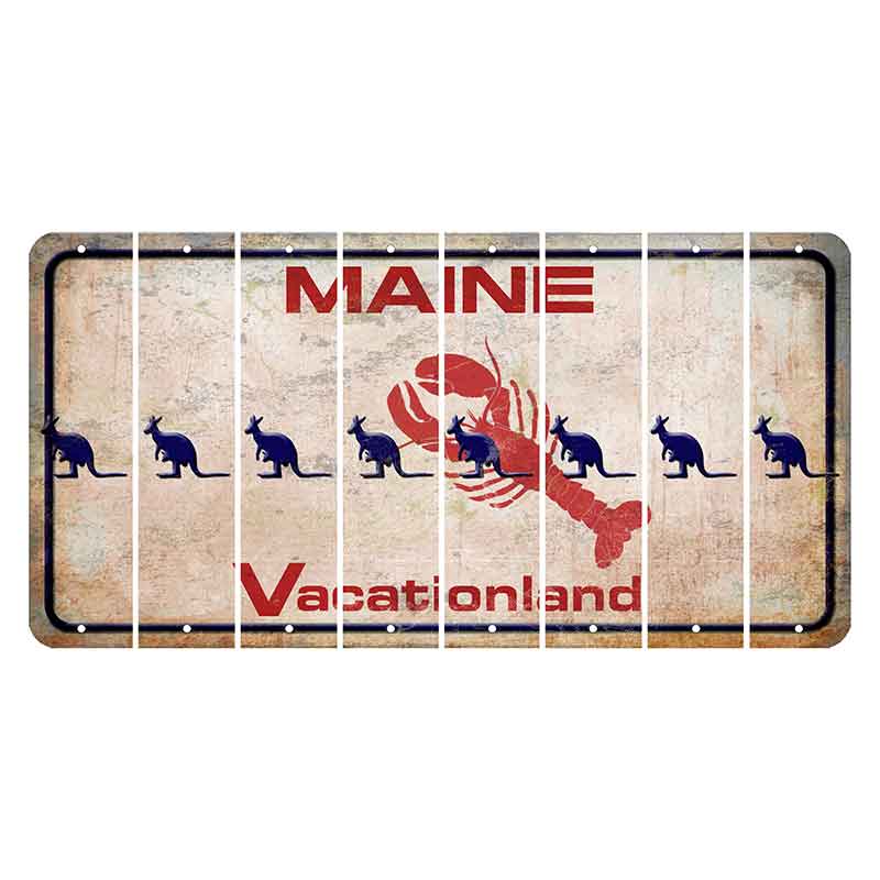 Maine Lobster Vacationland Cut License Plate Strips (Set of 8) Kangaroo