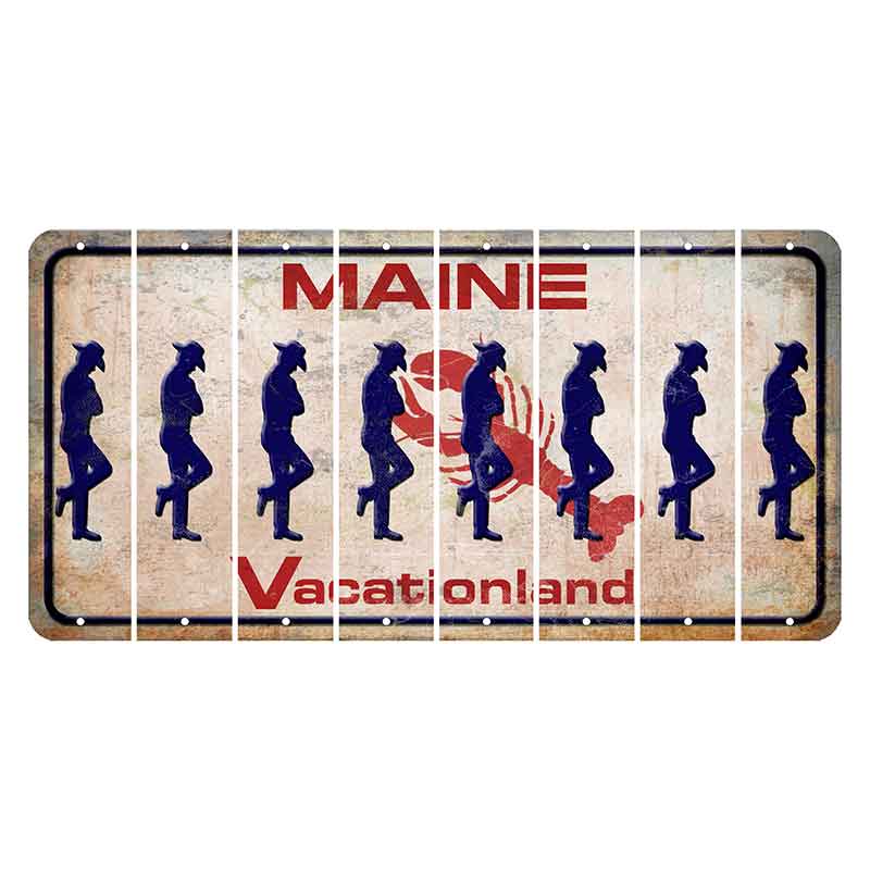 Maine Lobster Vacationland Cut License Plate Strips (Set of 8) Cowboy - Leaning