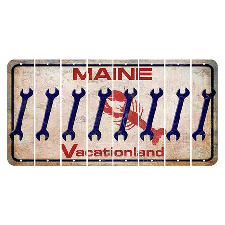 Maine Lobster Vacationland Cut License Plate Strips (Set of 8) Wrench