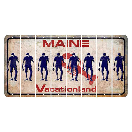 Maine Lobster Vacationland Cut License Plate Strips (Set of 8) Zombie