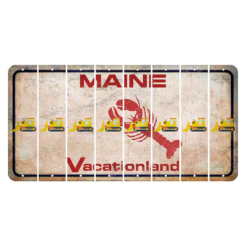 Maine Lobster Vacationland Cut License Plate Strips (Set of 8) Dozer