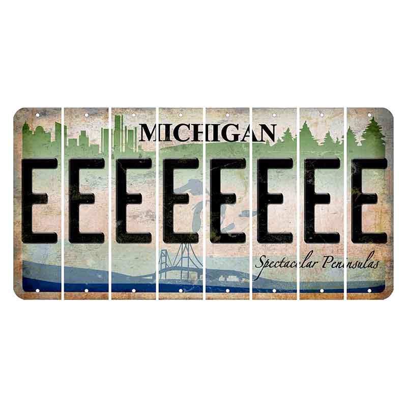 Michigan Spectacular Peninsulas Cut License Plate Strips (Set of 8) E