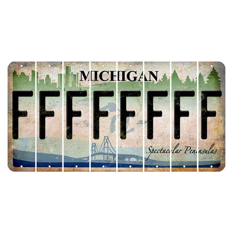 Michigan Spectacular Peninsulas Cut License Plate Strips (Set of 8) F