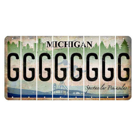 Michigan Spectacular Peninsulas Cut License Plate Strips (Set of 8) G