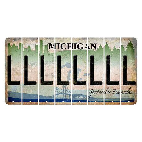 Michigan Spectacular Peninsulas Cut License Plate Strips (Set of 8) L