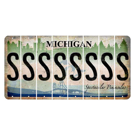 Michigan Spectacular Peninsulas Cut License Plate Strips (Set of 8) S