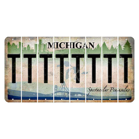 Michigan Spectacular Peninsulas Cut License Plate Strips (Set of 8) T