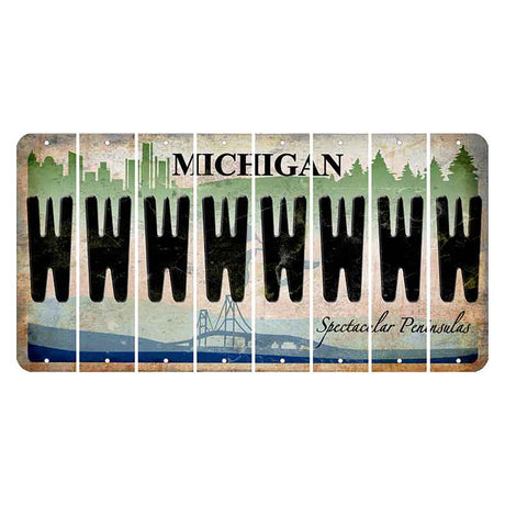 Michigan Spectacular Peninsulas Cut License Plate Strips (Set of 8) W