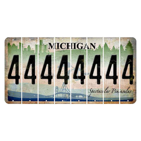 Michigan Spectacular Peninsulas Cut License Plate Strips (Set of 8) 4