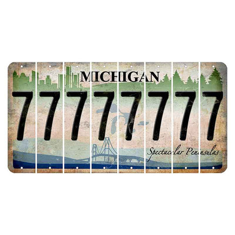 Michigan Spectacular Peninsulas Cut License Plate Strips (Set of 8) 7