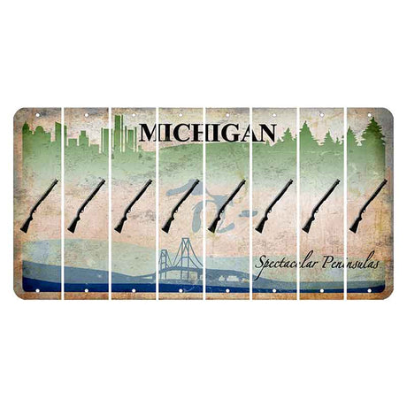 Michigan Spectacular Peninsulas Cut License Plate Strips (Set of 8) Shotgun