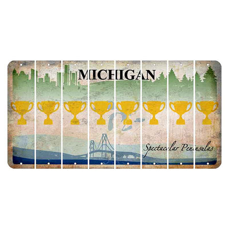 Michigan Spectacular Peninsulas Cut License Plate Strips (Set of 8) Trophy