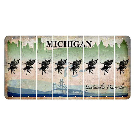 Michigan Spectacular Peninsulas Cut License Plate Strips (Set of 8) Fairy