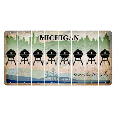 Michigan Spectacular Peninsulas Cut License Plate Strips (Set of 8) Grill