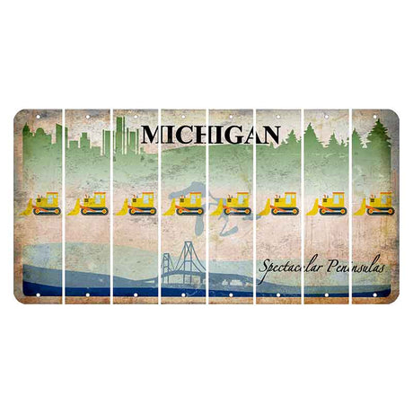 Michigan Spectacular Peninsulas Cut License Plate Strips (Set of 8) Dozer