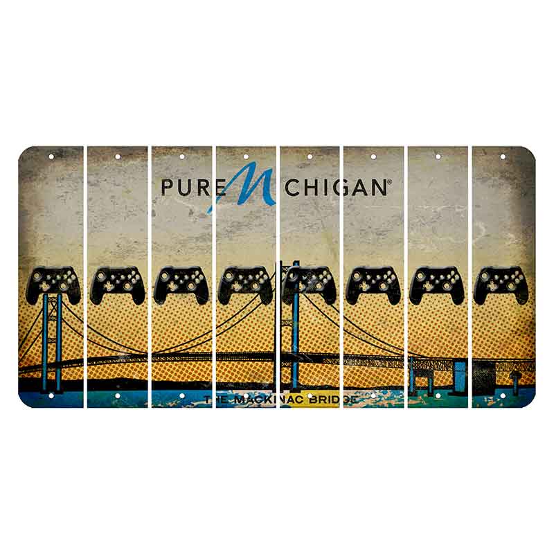 Michigan Mackinac Bridge Cut License Plate Strips (Set of 8) X Controller