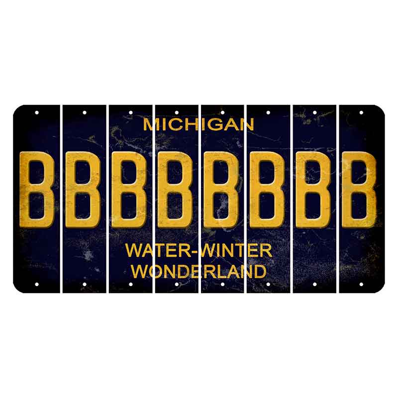 Michigan Water Winter Wonderland Cut License Plate Strips (Set of 8) B