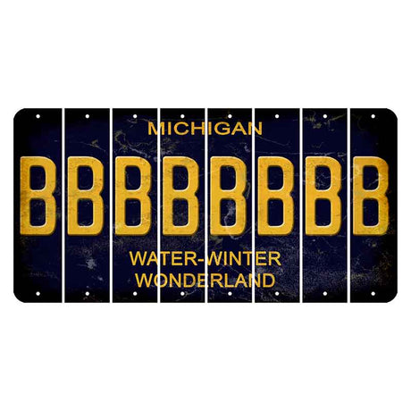 Michigan Water Winter Wonderland Cut License Plate Strips (Set of 8) B